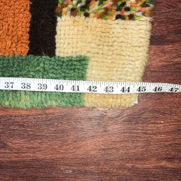 Vintage 60s handmade geometric rug / wall hanging - Picture 7 of 9